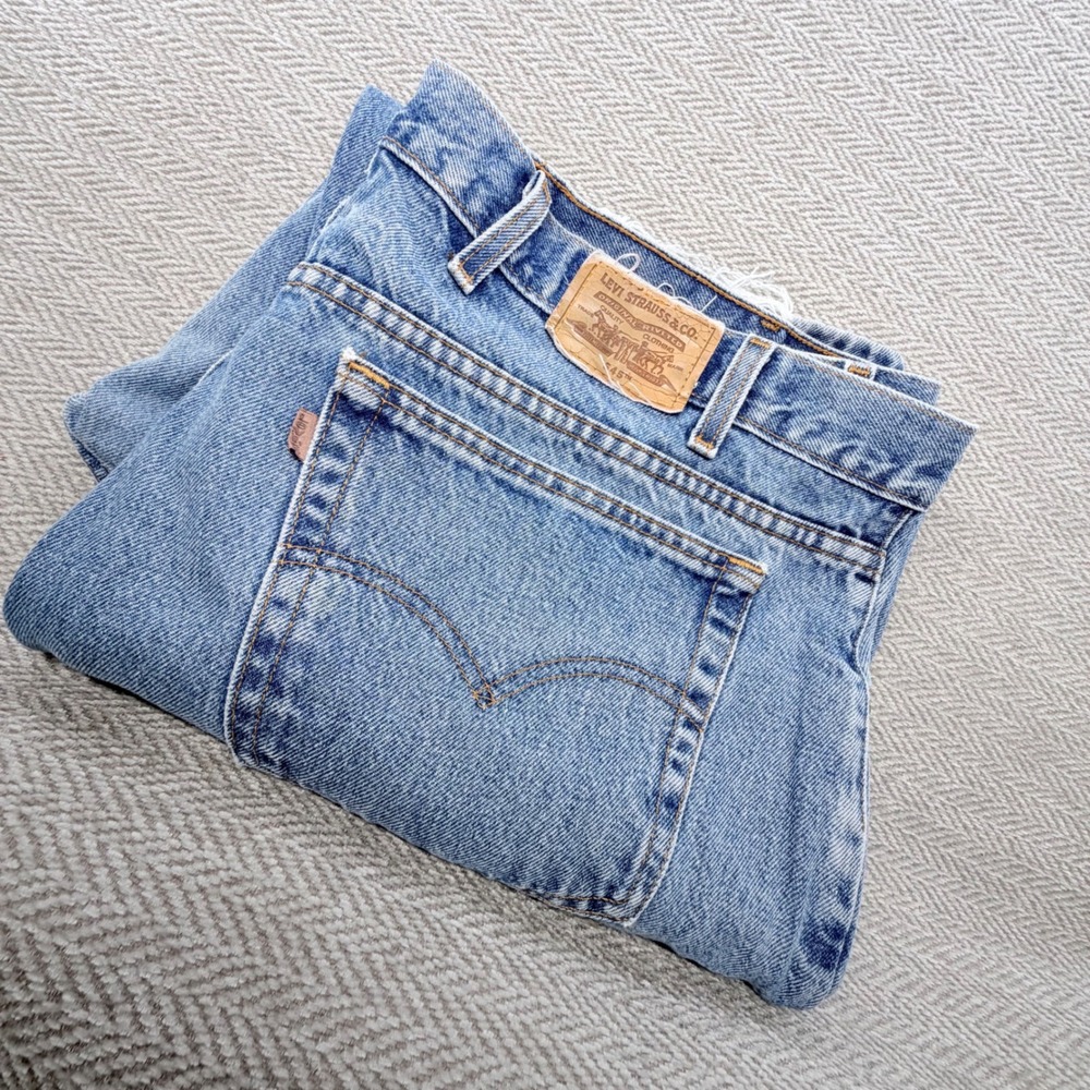 Levi 545 Jeans 46x32 Blue Cotton Loose Fit Denim Casual Light Wash Classic